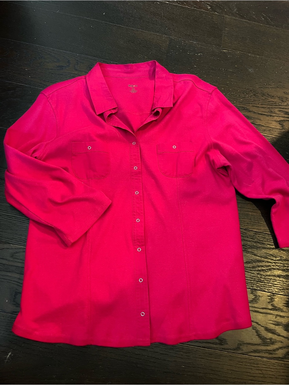 Style & Co. Bright Fuchsia Button-Down Blouse